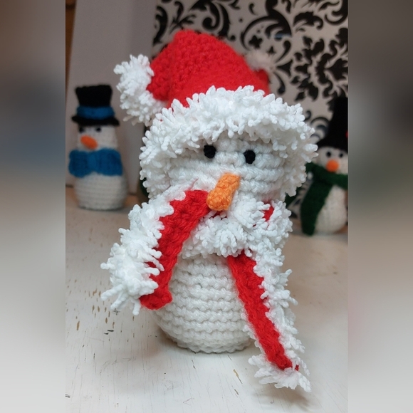 Christmas Crochet Santa Snowman Handmade (by me!) Holiday Decoration Unique Gift - Picture 8 of 8